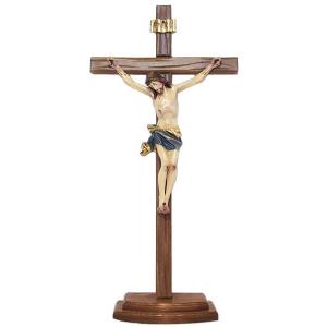 Crocifisso da tavolo - Corpus con croce diritta scolpita e base