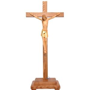 Crocifisso stilizzato da tavolo  - Corpus con croce diritta e base