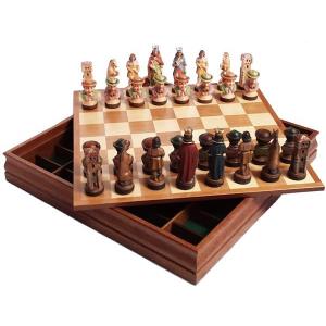Gioco scacchi cm 9 con cassetta in legno