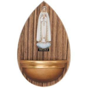 Aquasantiera in legno con Madonna di Fatimá