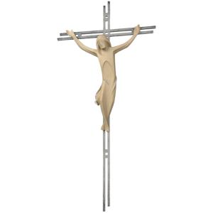 Gesù Cristo semplice su croce doppia d'acciaio