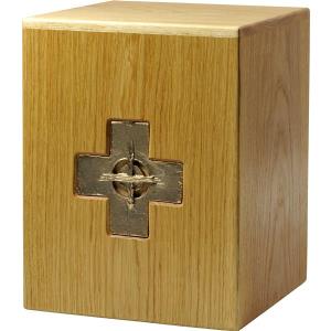 Urna "Croce" - legno di rovere - 28,5 x 22 x 22 cm