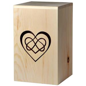 Urna "Amore eterno" - legno di cirmolo - 28,5 x 17,5 x 17,5 cm