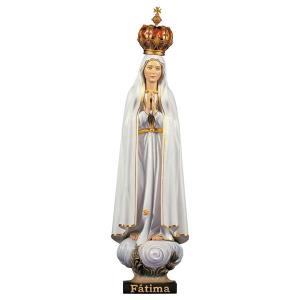 Madonna di Fátima Pellegrina con corona - Legno di tiglio scolpito