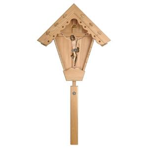 Crocifisso Barocco - Croce da campo Larice - Legno di tiglio scolpito