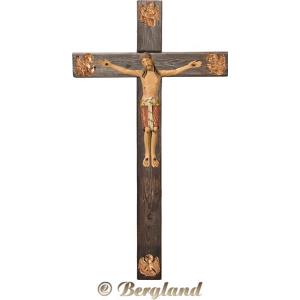 Cristo Romanico su croce "Legno vecchio" con Evangelisti