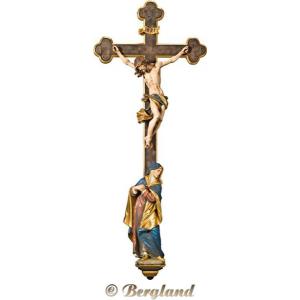 Cristo Barocco su croce barocca con Maria