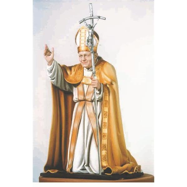 S.Giovanni Paolo II inginocchiato - Fibra di Vetro Colorato