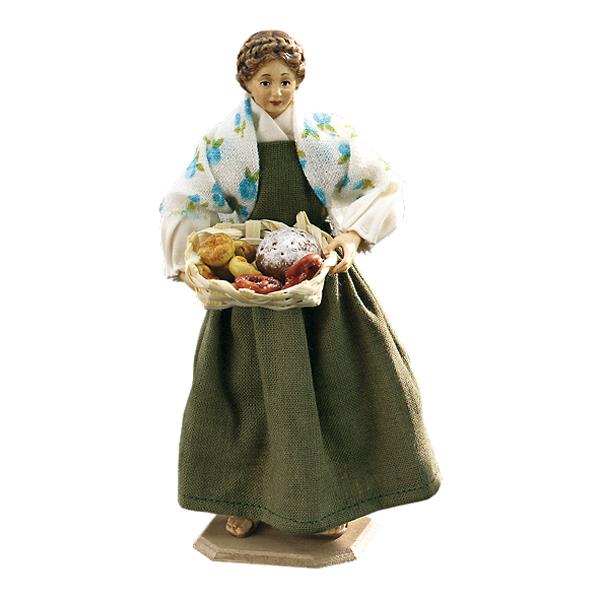Donna con cesta di pane - colorato