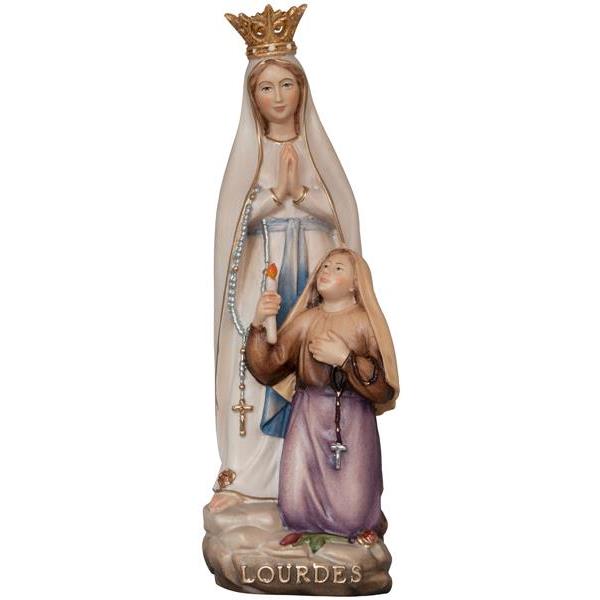 Madonna Lourdes con Bernadette Soubbirous e corona - colorato