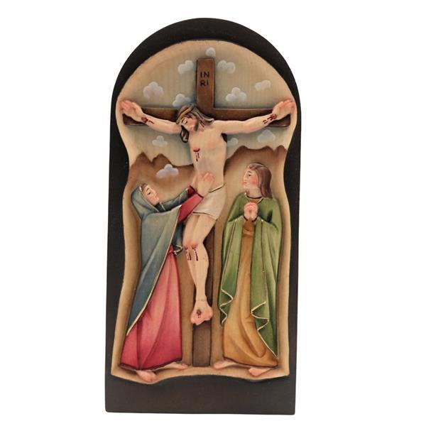 Cristo in Croce in rilievo - colorato