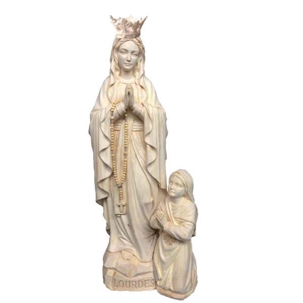 Madonna di Lourdes con corona e Bernardetta - naturale