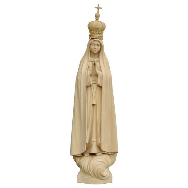 Madonna di Fátima Capelinha con corona - Legno di tiglio scolpito - naturale