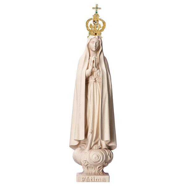 Madonna di Fátima Pellegrina con corona filigrana Exclusive - Legno di tiglio scolpito - naturale