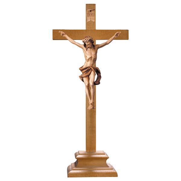 Crocifisso Nazareno - Croce piedistallo - brunito in più tinte