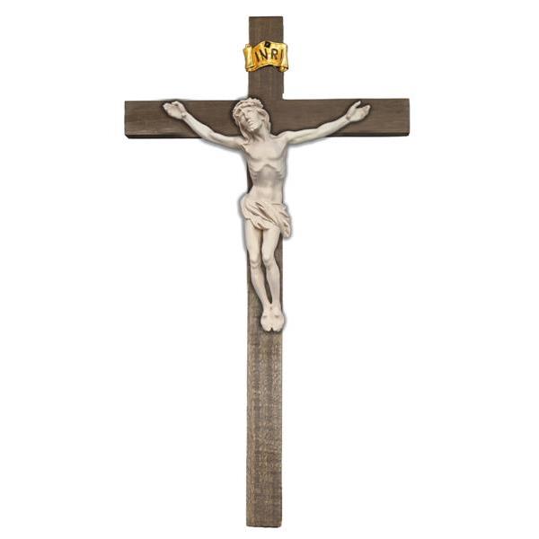 Cristo spirante su croce dritta liscia - naturale