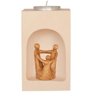 Teelichthalter mit Familienharmonie in der Nische
