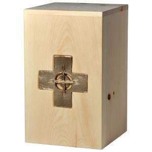Urna "Croce" - legno di cirmolo - 28,5 x 17,5 x 17,5 cm