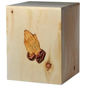 Urna "Grazie" - legno di cirmolo - 28,5 x 22 x 22 cm