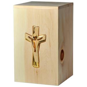 Urna "Crocefisso" - legno di cirmolo - 28,5 x 17,5 x 17,5 cm