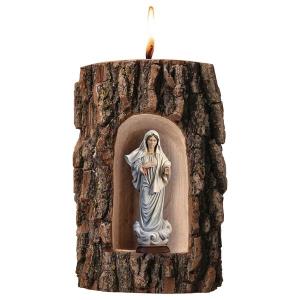 Madonna di Medjugorje in grotta olmo con candela