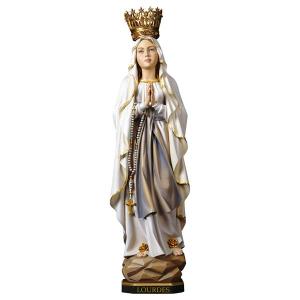 Madonna di Lourdes con corona - Legno di tiglio scolpito