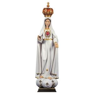 Sacro Cuore di Maria dei Pellegrini con corona - Legno di tiglio scolpito