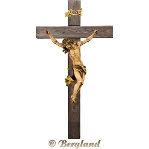 Cristo Barocco su croce "Legno vecchio"