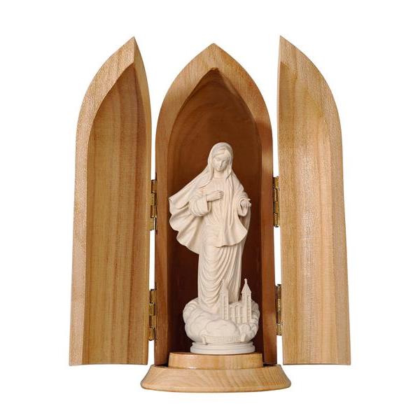 Madonna Medjugorie con chiesa in nicchia - naturale