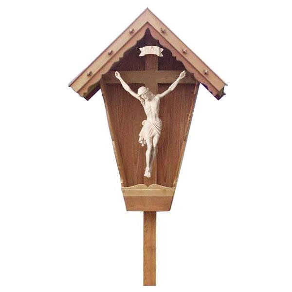 Cristo Siena su Croce di campagna-larice naturale - naturale