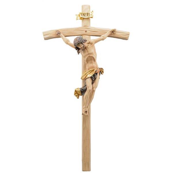 Cristo barocco con croce curva - antico