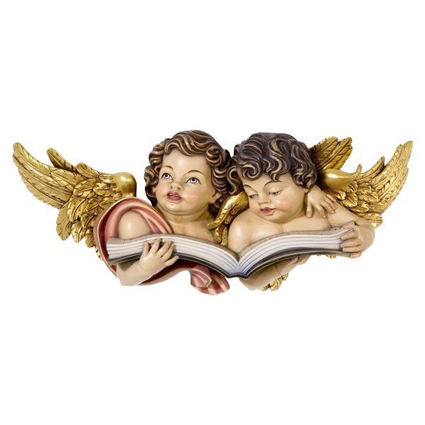 Coppia d'angelo con libro per parete - naturale