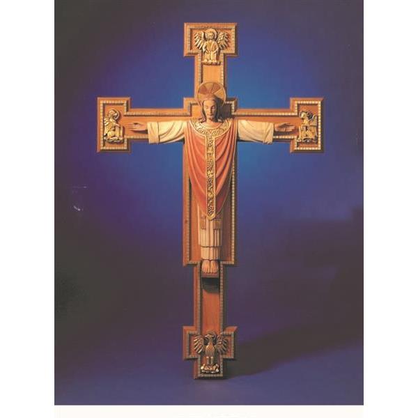 Cristo Re con croce e simboli - colorato