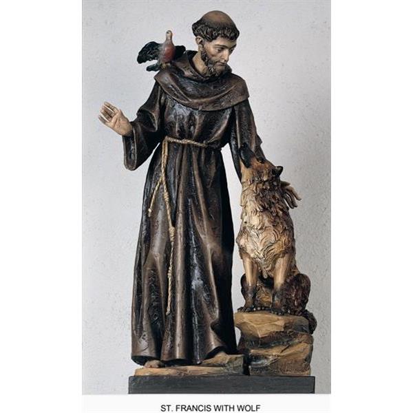 S.Francesco di Assisi con lupo - colorato