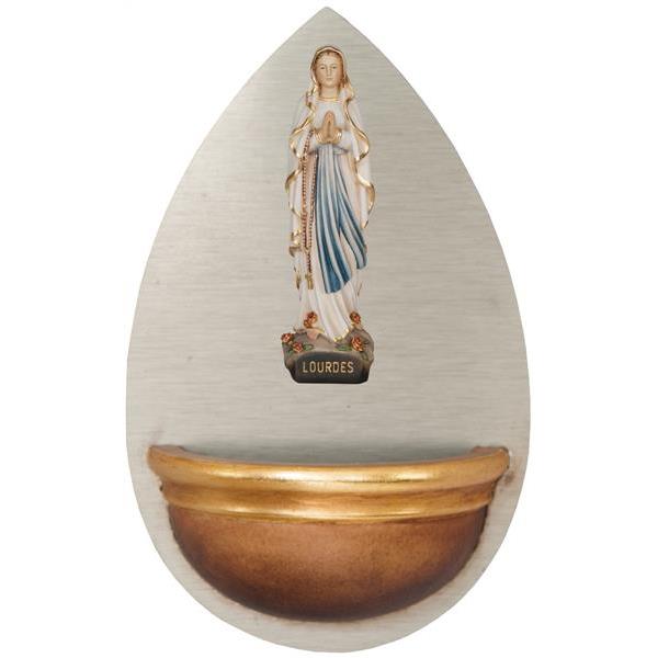 Aquasantiera con Madonna di Lourdes legno - colorato