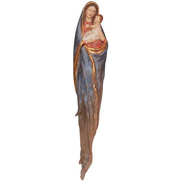 Madonna della bontá scultura in radice - oro zecchino