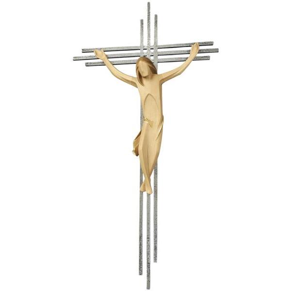 Gesù Cristo semplice, su tripla croce di ferro - brunito con oro