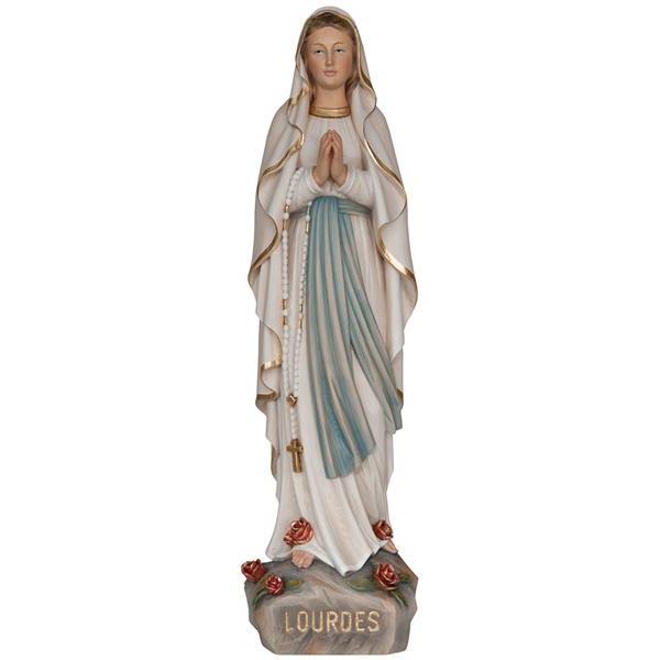 Madonna Lourdes statua in legno - colorato