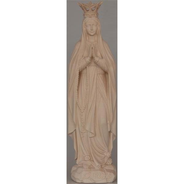 Statua della Madonna di Lourdes con corona legno - naturale