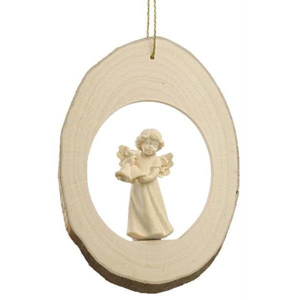 Fetta di tronco con angelo Mary campane - naturale