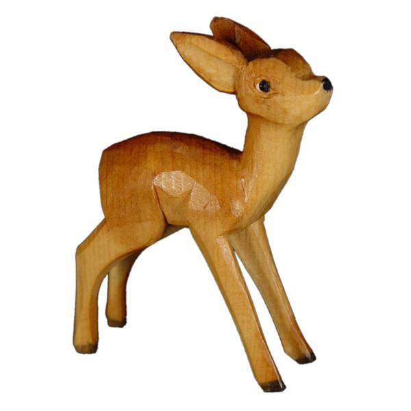 Bambi in piedi in cirmolo - colorato