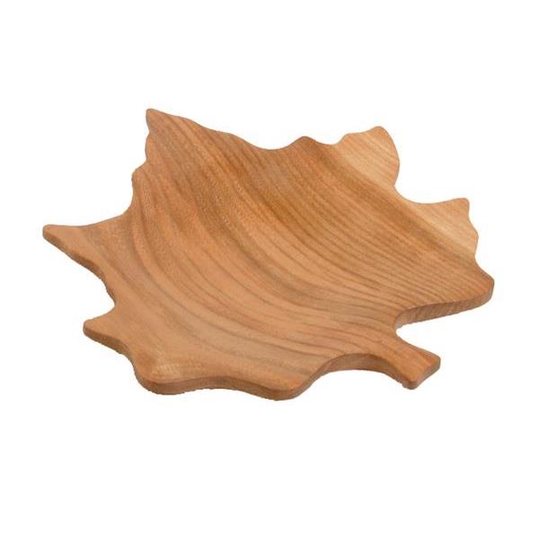 Ciotola forma di foglia in legno - naturale
