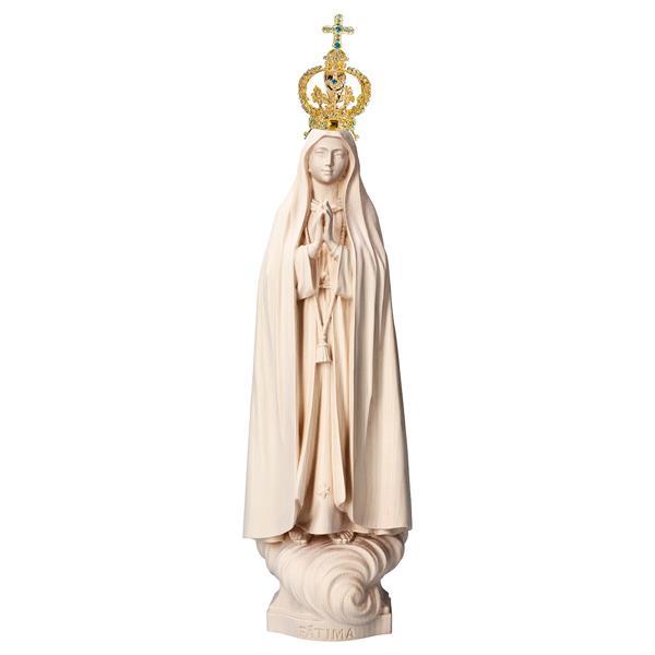 Madonna di Fátima Capelinha con corona filigrana Exclusive - Legno di tiglio scolpito - naturale