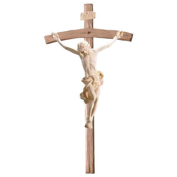 Crocifisso Barocco - Croce diritta - Legno di tiglio scolpito - naturale