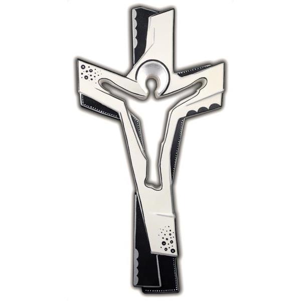 Croce della Passione Bianco nero decoro - antico