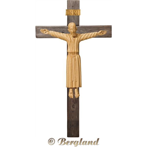 Cristo Re "Batllo" su croce - Naturale Rovere 
