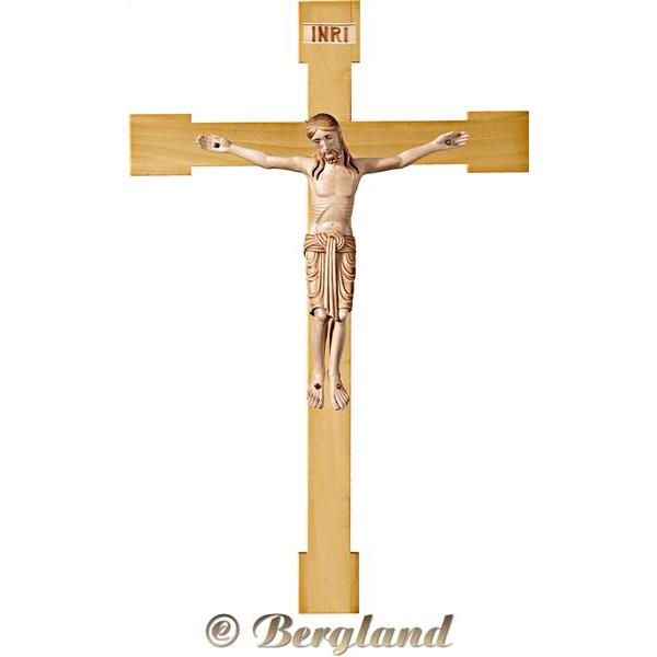Cristo Romanico su croce - brunito in più tinte