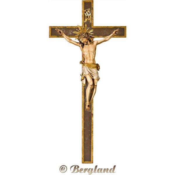 Cristo Pisa su croce semplice larga - antico