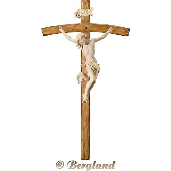 Cristo Barocco su croce arcata - naturale