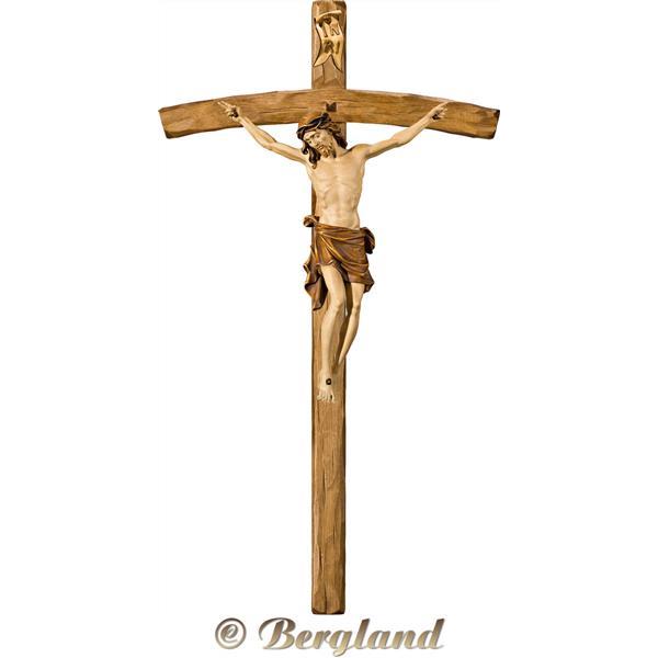 Cristo Pisa su croce arcata - brunito in più tinte